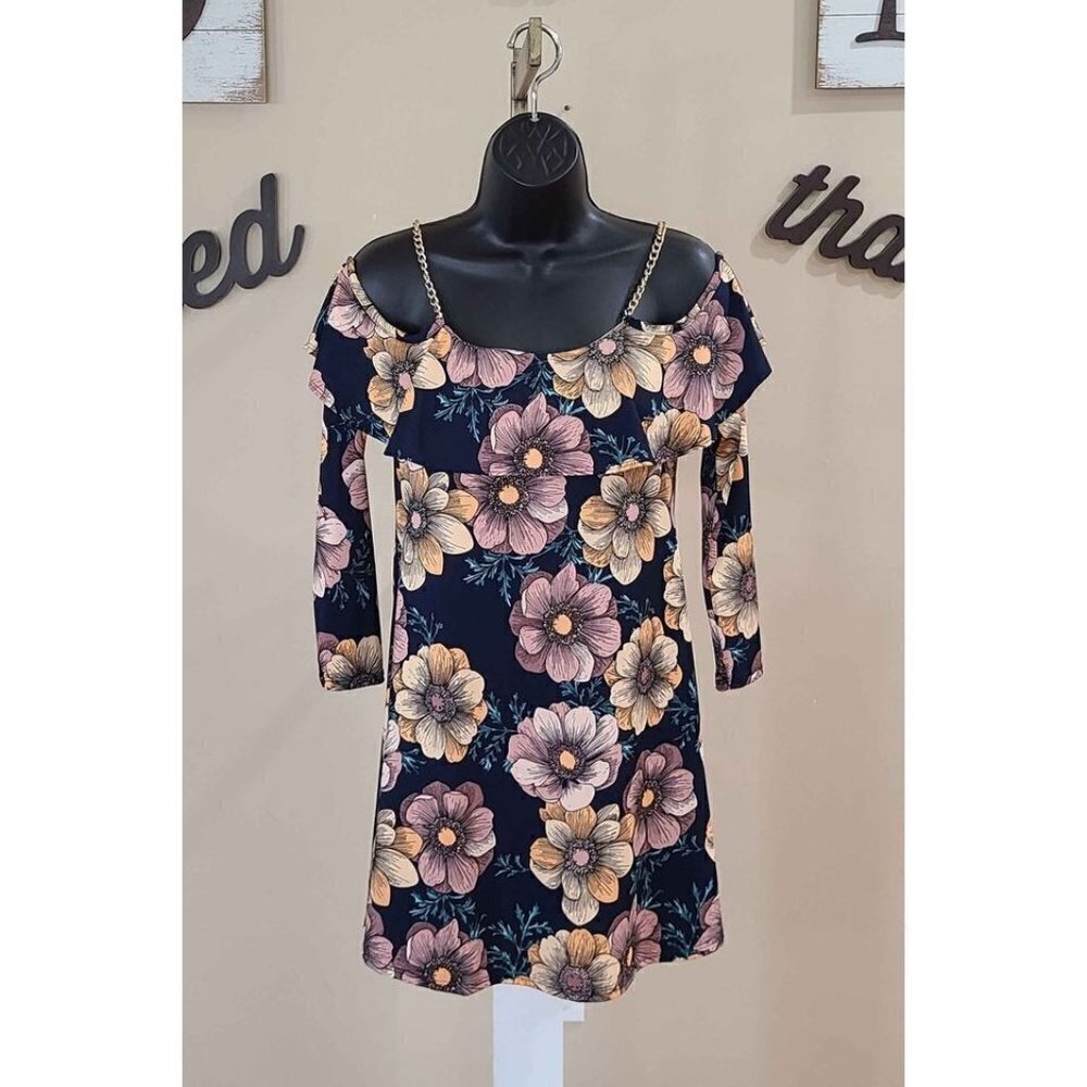 Size Small Top Fashion of New York Cold Shoulder Floral Dress